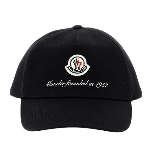 【MONCLER】春夏新款 品牌 LOGO 棒球帽-黑色 (ONE SIZE) 3B000020U162 999