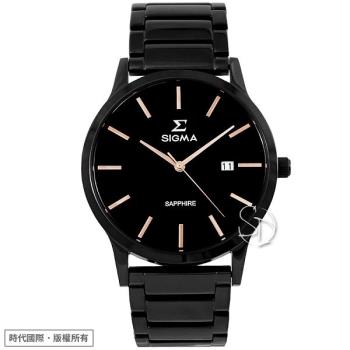 【SIGMA】簡約時尚 藍寶石鏡面簡約俐落男錶 1737MBRG 黑鋼 41mm 平價實惠好選擇