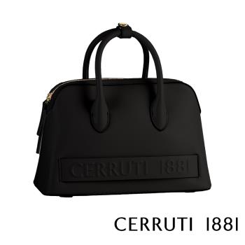 CERRUTI 1881 限量2折 頂級義大利小牛皮手提包 CEBA04263M 全新專櫃展示品(黑色 贈原廠送禮提袋)