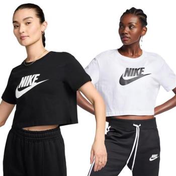 Nike 短袖上衣 女裝 短版 純棉 基本 黑/白【運動世界】BV6176-010/BV6176-100
