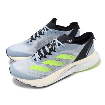 adidas 慢跑鞋 Adizero Boston 12 M 男鞋 灰 綠 輕量 回彈 輪胎大底 運動鞋 愛迪達 ID4233