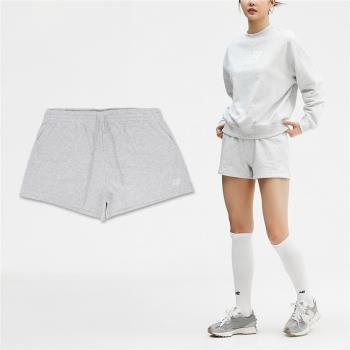 New Balance 短褲 Sport Essentials 女款 灰 白 3吋 寬鬆 毛圈布 褲子 NB WS41500AHH