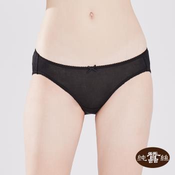 【岱妮蠶絲】純蠶絲42針70G單蝴蝶結低腰三角內褲-黑(MWA0A101)