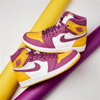 Nike Jordan 1 Retro High OG 男 黃白紫 AJ1 高筒 休閒鞋 555088-706