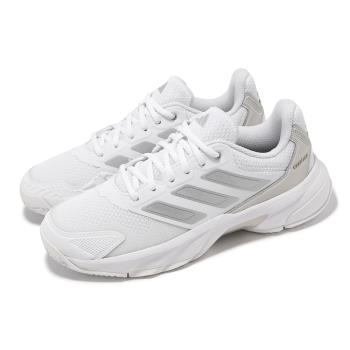 adidas 網球鞋 CourtJam Control 3 W 女鞋 白 銀 緩衝 抓地 運動鞋 愛迪達 ID2457