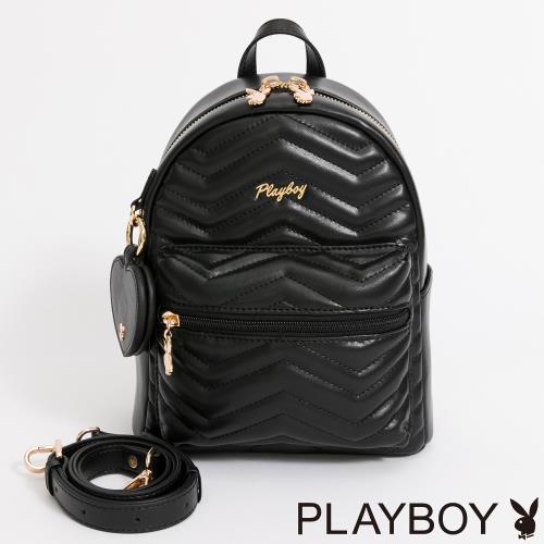 PLAYBOY - 後背包可斜背 Femme系列 - 黑色