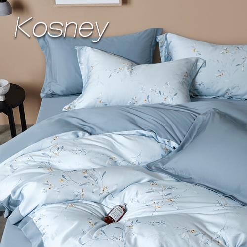 KOSNEY   買一送一 60支100%天絲品牌萊賽爾纖維床包高度35公分(床包枕套組 雙/加大/特大 多款任選)