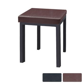 Boden-波里工業風皮革方形餐椅/方凳/單椅/休閒椅/洽談椅/商業椅(兩色可選)