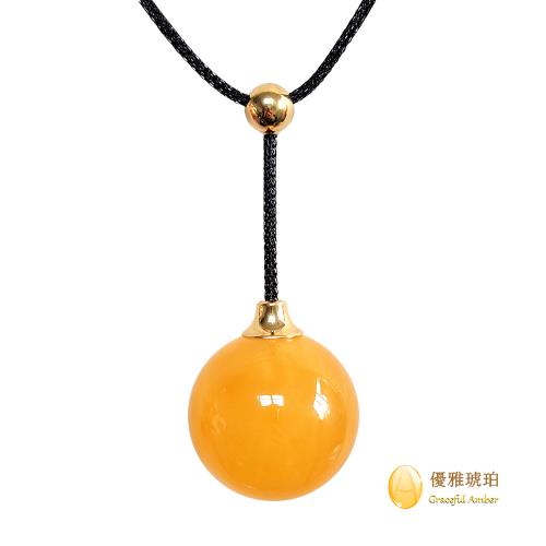 優雅琥珀來自波蘭皇室贈禮23mm蜜蠟圓珠項鍊|琥珀/蜜蠟|ETMall東森購物網