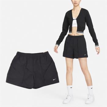 Nike 短褲 NSW Everything Shorts 女款 黑 白 中腰 抽繩 運動褲 褲子 FV6623-010