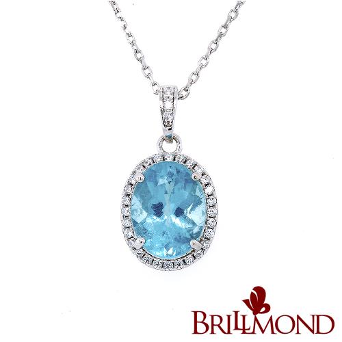 【BRILLMOND】1.7克拉 925銀 帕拉伊巴色 天然無燒藍磷灰石墜