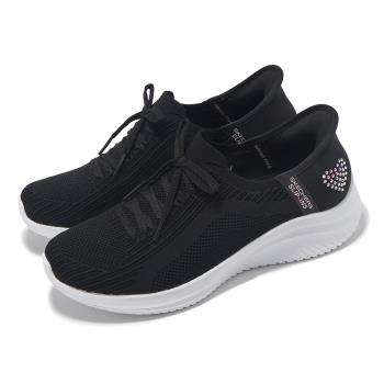 Skechers 休閒鞋 Ultra Flex 3.0-Heart Me Slip-Ins 女鞋 黑 白 避震 套入式 150177BLK