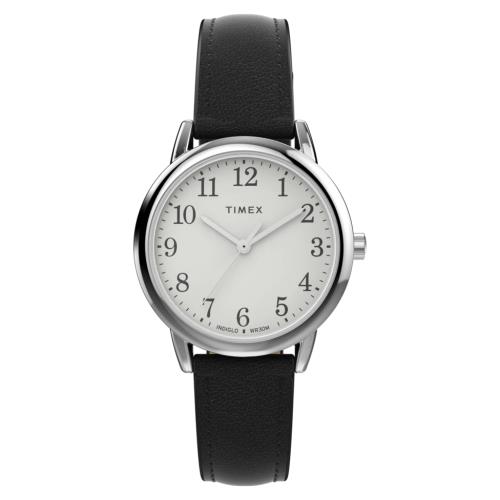 【TIMEX】天美時 Easy Reader 30毫米銀色錶殼 環保永續錶帶手錶(白x黑TXTW2W32500)