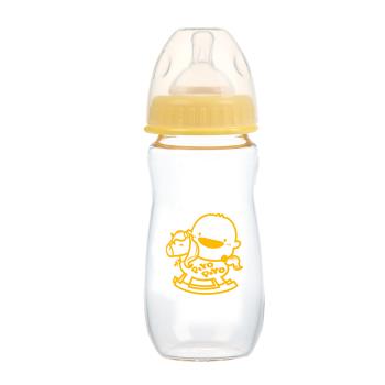 Piyo Piyo 黃色小鴨 媽咪乳感厚質玻璃寬口奶瓶(280ml)