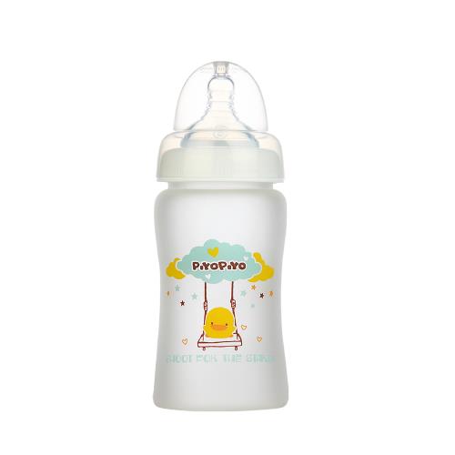 Piyo Piyo 黃色小鴨 360°防護矽膠玻璃寬口奶瓶(180ml)