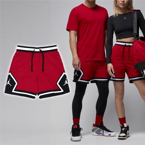 Nike 短褲 Jordan Diamond Shorts 男款 紅 黑 速乾 透氣 籃球 運動 球褲 運動褲 DX1488-687