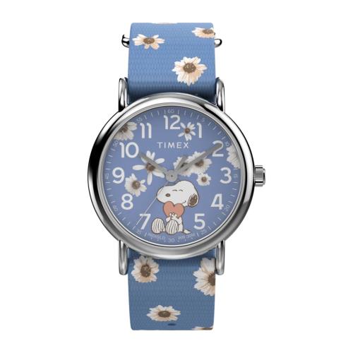 【TIMEX】Timex x Peanuts  38毫米春季花園手錶(藍TXTW2W33300)