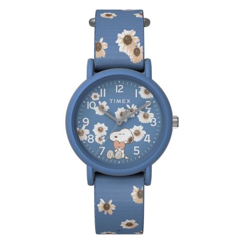 【TIMEX】Timex x Peanuts  34毫米春季花園手錶(藍TXTW2W33500)