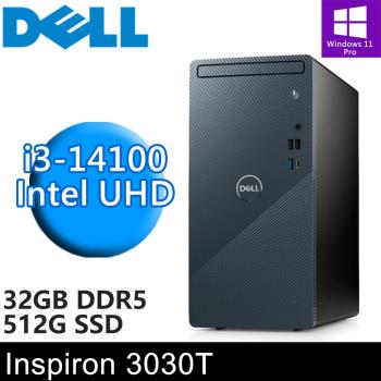 DELL Inspiron 3030T-P1308BTW-SP2(i3-14100/32G DDR5/512G PCIE/W11P)