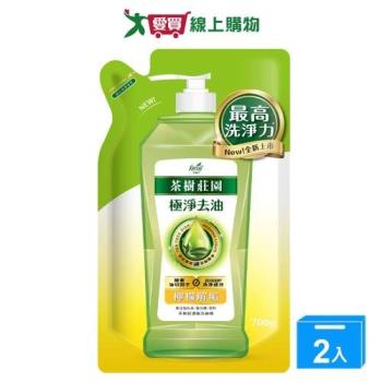 茶樹莊園茶樹超濃縮洗碗精補充包-檸檬解垢700g【兩入組】【愛買】