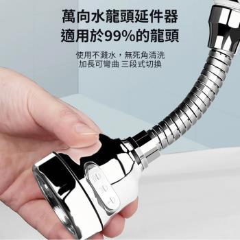 【心靈捕手嚴選】萬向水龍頭延伸器-升級版三段增壓附萬用轉接頭(水龍頭起泡器 水龍頭節水器 防濺水)