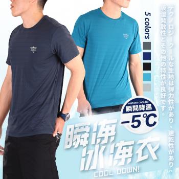 CS衣鋪 瞬間冰凍 漸變孔織法 透氣涼爽 大彈性運動短T(現貨 降溫 冰涼 吸濕排汗)