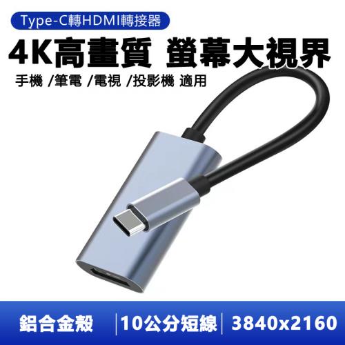 4K高畫質鋁合金手機電腦TypeC轉HDMI影音轉接短線 Type-C to HDMI影音線