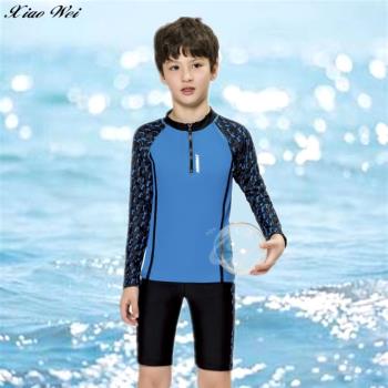 梅林品牌 流行男童長袖二件式泳裝 NO.M32248