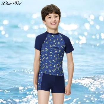 梅林品牌 流行男童短袖二件式泳裝 NO.M32228