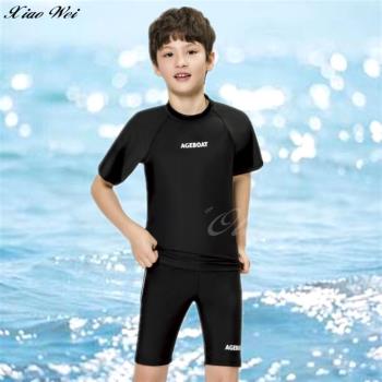 梅林品牌 流行男童/中童/大童短袖二件式泳裝 NO.M32208