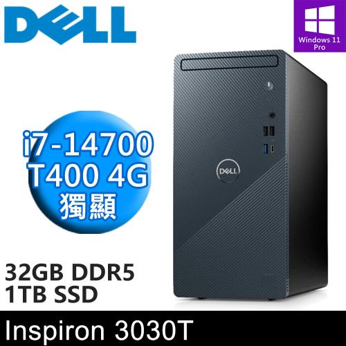 DELL Inspiron 3030T-P1708BTW-SP4(i7-14700/32G DDR5/1TB PCIE/T400 4G/W11P)