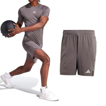 Adidas Designed For Training 男款 灰色 修身 反光 訓練 兩側開衩 短褲 IS3734