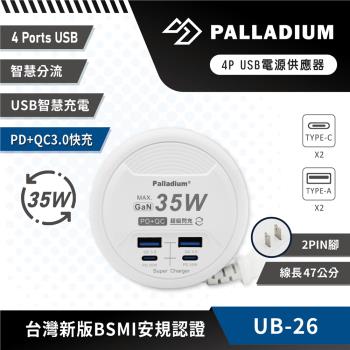 Palladium帕拉丁 PD 35W QC3.0 超級閃充USB電源供應器 UB-26