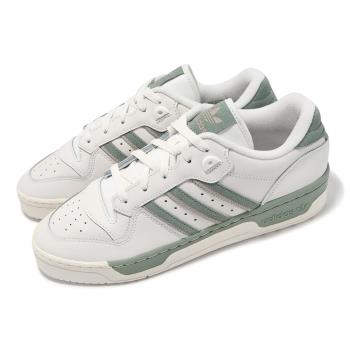 adidas 休閒鞋 Rivalry Low 男鞋 白 綠 皮革 麂皮 奶油底 復古 愛迪達 IG6309