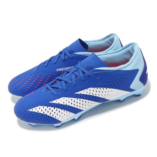 adidas 足球鞋 Predator Accuracy.3 L FG 男鞋 藍白 抓地 偏硬草地 運動鞋 愛迪達 GZ0015