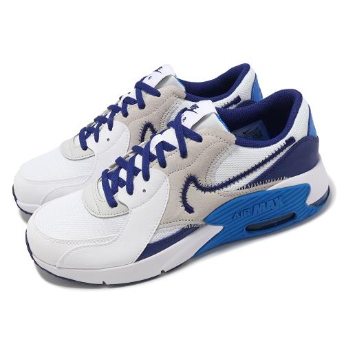 Nike 休閒鞋 Air Max Excee GS 大童 女鞋 白 藍 氣墊 厚底 增高 運動鞋 FB3058-100