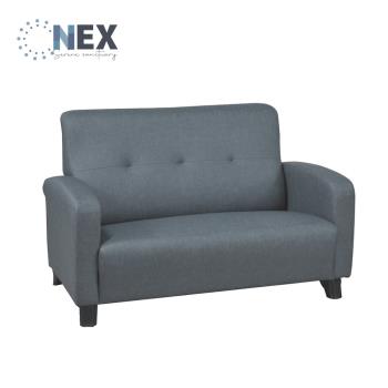 【NEX】時尚復古 雙人座/兩人座 布紋皮 灰色沙發(皮沙發/沙發/雙人座)
