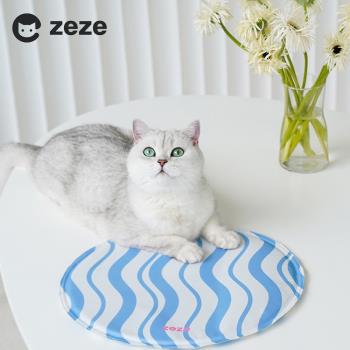 ZEZE｜極涼舒適寵物防水降溫坐墊-海波浪
