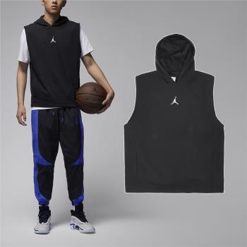 Nike 背心 Jordan Sport 男款 黑 白 速乾 連帽 無袖上衣 運動 籃球 帽T DZ0572-010