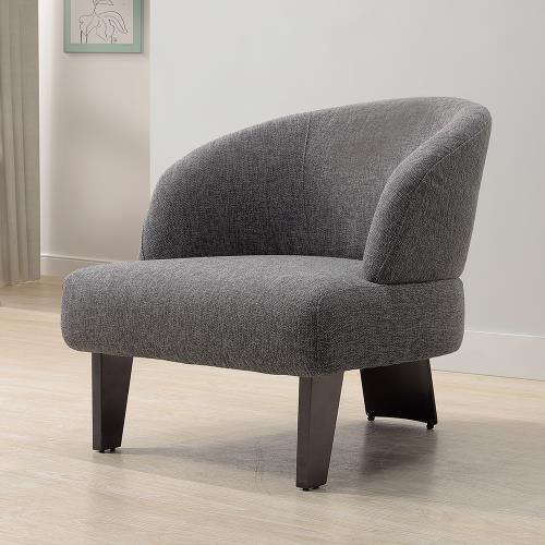 Boden-雷希灰色布面造型休閒單人椅/沙發椅/設計款餐椅/商務洽談椅/房間椅/會客椅