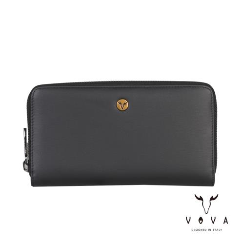 VOVA 沃汎 POSEIDON 波塞頓系列11卡拉鍊長夾 -黑色 VA130W015BK