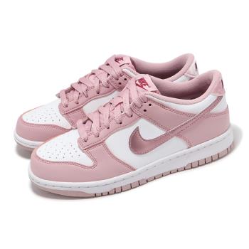 Nike 休閒鞋 Dunk Low GS 大童 女鞋 櫻花粉 白 天鵝絨 皮革 經典 DO6485-600