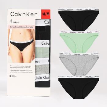 【Calvin Klein 凱文克萊】emballage 經典三角女內褲 透氣棉質 混搭色 4件一組