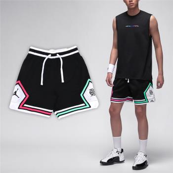 Nike 短褲 Jordan Shorts 男款 黑 粉 綠 速乾 網眼 抽繩 籃球 運動褲 HF6592-010
