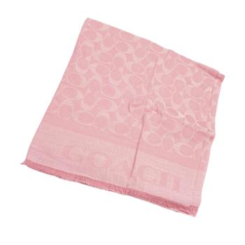 【COACH】品牌LOGO 圍巾/披巾 (粉色) 193971637167