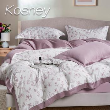 KOSNEY 艾琳粉 加大60支天絲床包枕套組