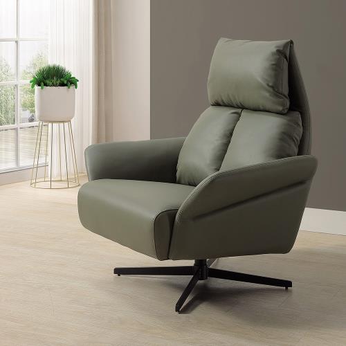 Boden-梅瑞莎墨綠色皮革造型休閒單人椅/沙發椅/扶手餐椅/商務洽談椅/房間椅/會客椅/設計款椅