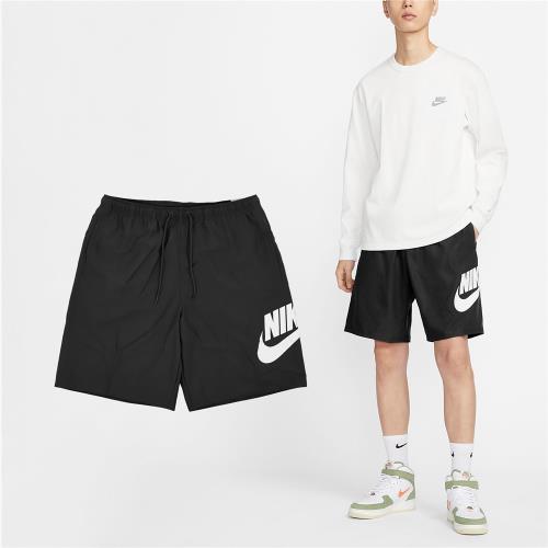 Nike 短褲 Club Shorts 男款 黑 白 梭織 抽繩 棉褲 FN3304-010