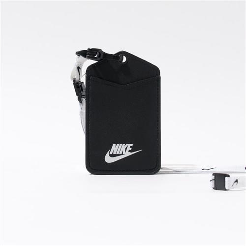 Nike ID 白黑色 頸掛 證件夾 名牌帶 掛繩 卡夾 識別證吊帶 N100232217-6NS