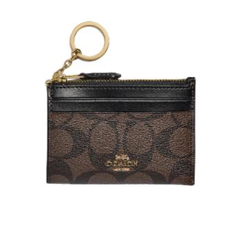 【COACH】品牌 LOGO 卡夾/零錢袋 (棕/黑色) 193971506272